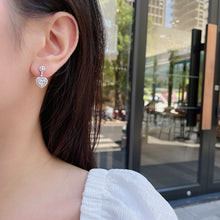 Load image into Gallery viewer, LUOWEND 18K White Gold Real Natural Diamond Drop Earrings for Women