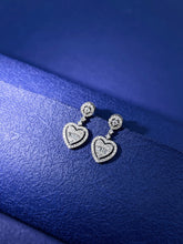 Load image into Gallery viewer, LUOWEND 18K White Gold Real Natural Diamond Drop Earrings for Women