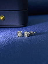 Load image into Gallery viewer, LUOWEND 18K White Gold Real Natural Diamond Stud Earrings for Women