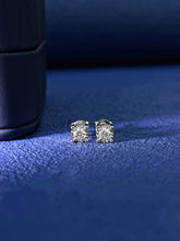 Load image into Gallery viewer, LUOWEND 18K White Gold Real Natural Diamond Stud Earrings for Women