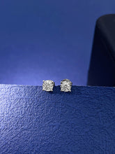 Load image into Gallery viewer, LUOWEND 18K White Gold Real Natural Diamond Stud Earrings for Women