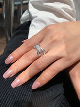 Load image into Gallery viewer, LUOWEND 18K White Gold Real Natural Diamond Ring for Women