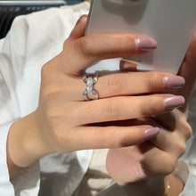 Load image into Gallery viewer, LUOWEND 18K White Gold Real Natural Diamond Ring for Women