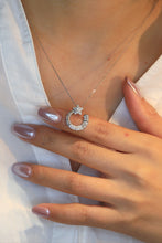 Load image into Gallery viewer, LUOWEND 18K White Gold Real Natural Diamond Pendant Necklace for Women