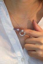 Load image into Gallery viewer, LUOWEND 18K White Gold Real Natural Diamond Pendant Necklace for Women