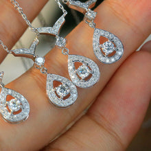 Load image into Gallery viewer, LUOWEND 18K White Gold Natural Diamond Necklace for Women
