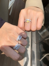 Load image into Gallery viewer, LUOWEND 18K White Gold Real Natural Diamond Ring for Women