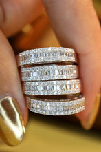 Load image into Gallery viewer, LUOWEND 18K White Gold Real Natural Diamond Ring for Women