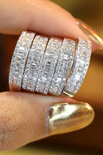 Load image into Gallery viewer, LUOWEND 18K White Gold Real Natural Diamond Ring for Women
