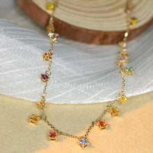 Load image into Gallery viewer, LUOWEND 18K Yellow Gold Real Natural Aquamarine Gemstone Necklace for Women