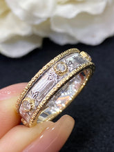 Load image into Gallery viewer, LUOWEND 18K White and Yellow Gold Real Natural Diamond Ring for Women