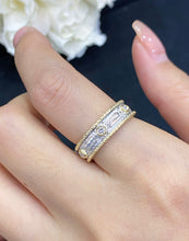 Load image into Gallery viewer, LUOWEND 18K White and Yellow Gold Real Natural Diamond Ring for Women