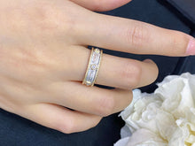 Load image into Gallery viewer, LUOWEND 18K White and Yellow Gold Real Natural Diamond Ring for Women