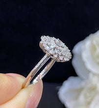 Load image into Gallery viewer, LUOWEND 18K White Gold Real Natural Diamond Ring for Women