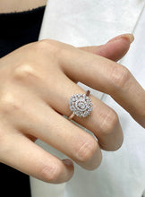 Load image into Gallery viewer, LUOWEND 18K White Gold Real Natural Diamond Ring for Women