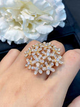 Load image into Gallery viewer, LUOWEND 18K Rose Gold Real Natural Diamond Ring for Women