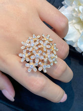 Load image into Gallery viewer, LUOWEND 18K Rose Gold Real Natural Diamond Ring for Women