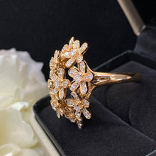 Load image into Gallery viewer, LUOWEND 18K Rose Gold Real Natural Diamond Ring for Women