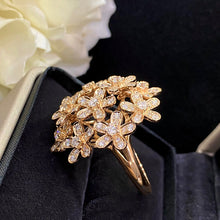 Load image into Gallery viewer, LUOWEND 18K Rose Gold Real Natural Diamond Ring for Women
