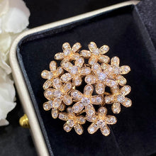 Load image into Gallery viewer, LUOWEND 18K Rose Gold Real Natural Diamond Ring for Women