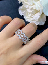 Load image into Gallery viewer, LUOWEND 18K White Gold Real Natural Diamond Ring for Women