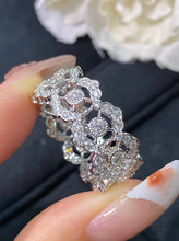 Load image into Gallery viewer, LUOWEND 18K White Gold Real Natural Diamond Ring for Women