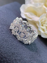 Load image into Gallery viewer, LUOWEND 18K White Gold Real Natural Diamond Ring for Women
