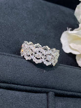 Load image into Gallery viewer, LUOWEND 18K White Gold Real Natural Diamond Ring for Women
