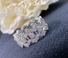 Load image into Gallery viewer, LUOWEND 18K White Gold Real Natural Diamond Ring for Women