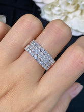 Load image into Gallery viewer, LUOWEND 18K White Gold Real Natural Diamond Ring for Women