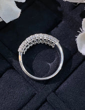 Load image into Gallery viewer, LUOWEND 18K White Gold Real Natural Diamond Ring for Women