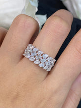 Load image into Gallery viewer, LUOWEND 18K White Gold Real Natural Diamond Ring for Women