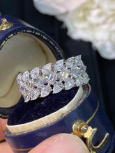 Load image into Gallery viewer, LUOWEND 18K White Gold Real Natural Diamond Ring for Women