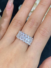 Load image into Gallery viewer, LUOWEND 18K White Gold Real Natural Diamond Ring for Women