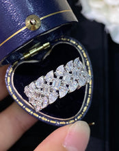 Load image into Gallery viewer, LUOWEND 18K White Gold Real Natural Diamond Ring for Women