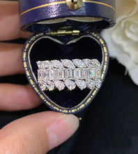Load image into Gallery viewer, LUOWEND 18K White Gold Real Natural Diamond Ring for Women