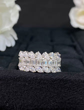 Load image into Gallery viewer, LUOWEND 18K White Gold Real Natural Diamond Ring for Women