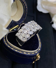 Load image into Gallery viewer, LUOWEND 18K White Gold Real Natural Diamond Ring for Women