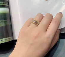 Load image into Gallery viewer, LUOWEND 18K Yellow Gold Real Natural Diamond Ring for Women