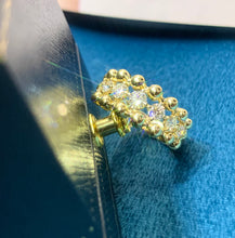Load image into Gallery viewer, LUOWEND 18K Yellow Gold Real Natural Diamond Ring for Women