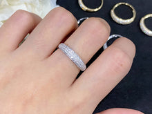 Load image into Gallery viewer, LUOWEND 18K White or Yellow Gold Real Natural Diamond Ring for Women