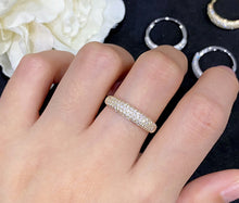 Load image into Gallery viewer, LUOWEND 18K White or Yellow Gold Real Natural Diamond Ring for Women
