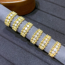 Load image into Gallery viewer, LUOWEND 18K Yellow Gold Real Natural Diamond Ring for Women