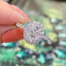 Load image into Gallery viewer, LUOWEND 18K White Gold Real Natural Diamond Ring for Women