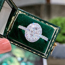 Load image into Gallery viewer, LUOWEND 18K White Gold Real Natural Diamond Ring for Women
