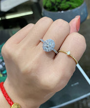 Load image into Gallery viewer, LUOWEND 18K White Gold Real Natural Diamond Ring for Women