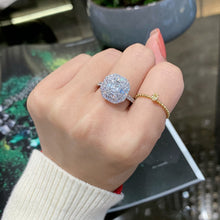 Load image into Gallery viewer, LUOWEND 18K White Gold Real Natural Diamond Ring for Women