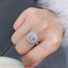 Load image into Gallery viewer, LUOWEND 18K White Gold Real Natural Diamond Ring for Women