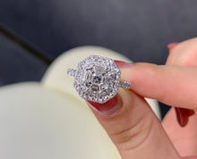 Load image into Gallery viewer, LUOWEND 18K White Gold Real Natural Diamond Ring for Women