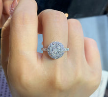 Load image into Gallery viewer, LUOWEND 18K White Gold Real Natural Diamond Ring for Women